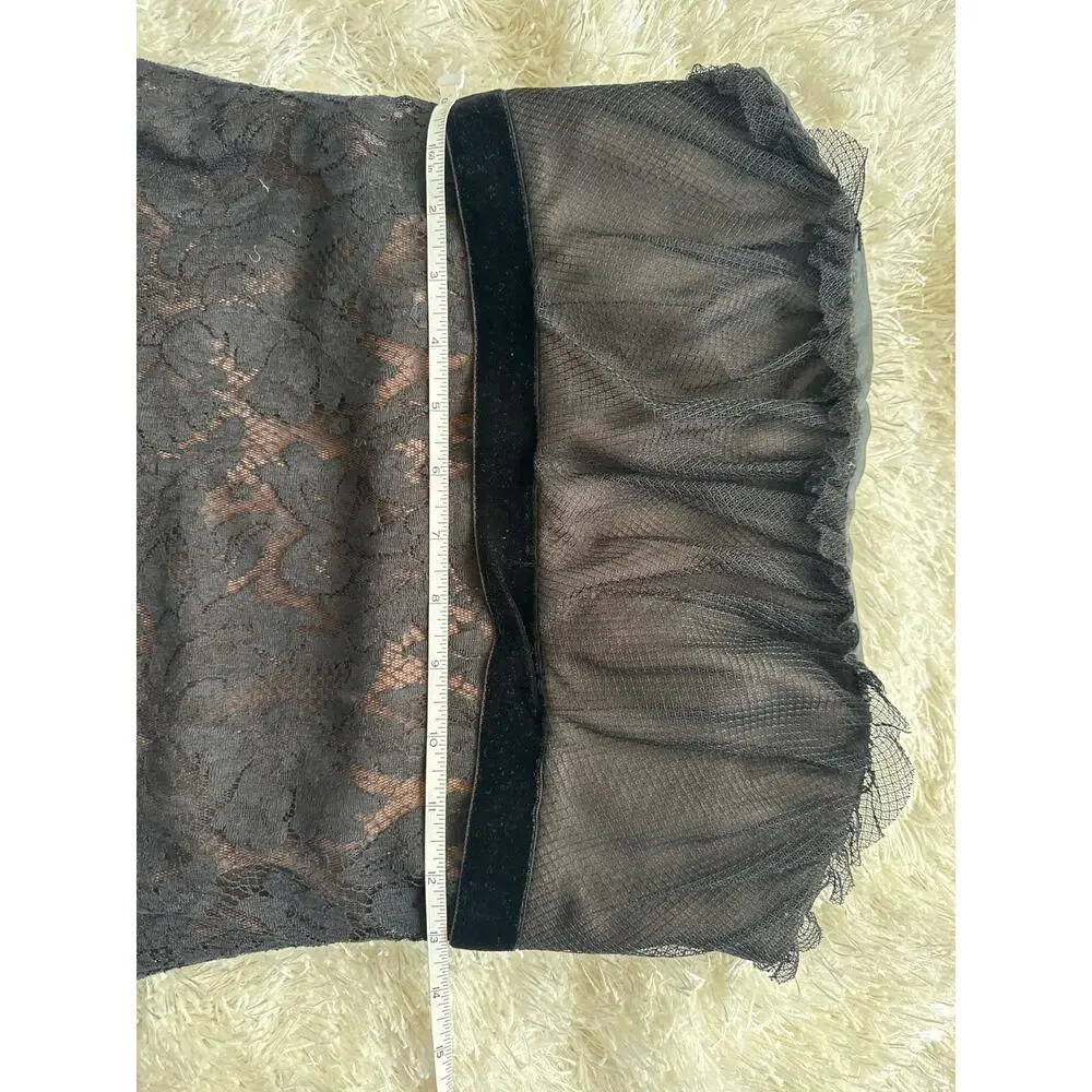 Vintage White by Vera Wang Black lace Strapless Dress Formal, Cocktail - Picture 8 of 9